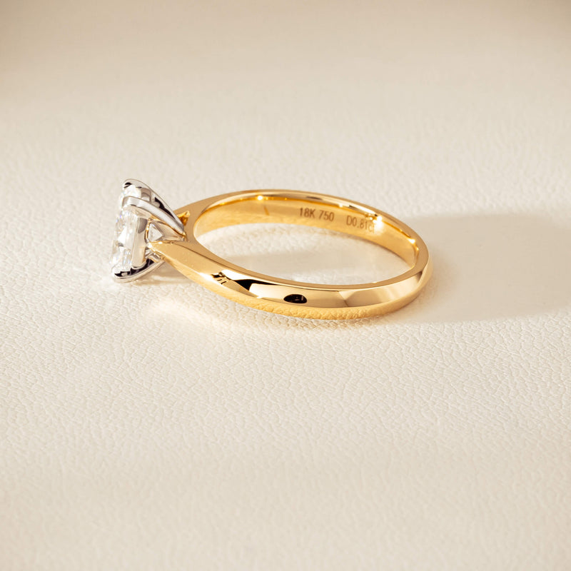 18ct Yellow Gold .81ct Oval Cut Diamond Venetian Ring - Ring - Walker & Hall
