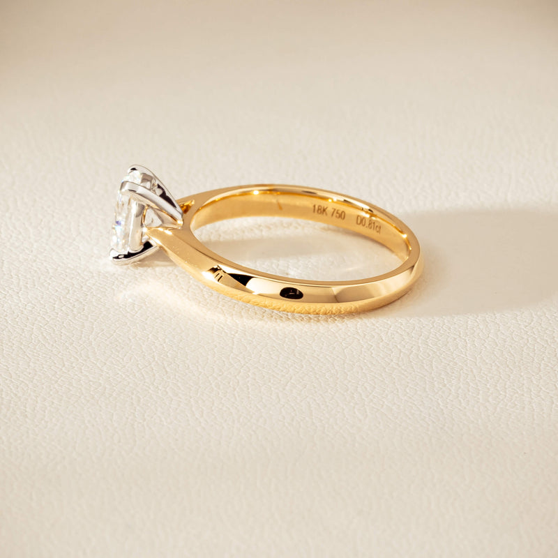 18ct Yellow Gold .81ct Oval Cut Diamond Venetian Ring - Ring - Walker & Hall