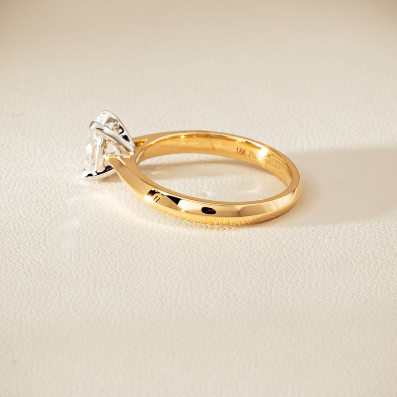 18ct Yellow Gold .81ct Oval Cut Diamond Venetian Ring - Ring - Walker & Hall