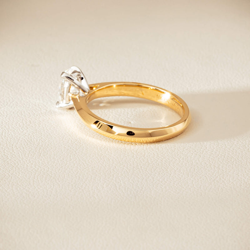 18ct Yellow Gold .81ct Oval Cut Diamond Venetian Ring - Ring - Walker & Hall