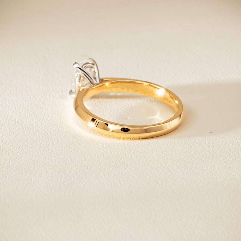 18ct Yellow Gold .81ct Oval Cut Diamond Venetian Ring - Ring - Walker & Hall