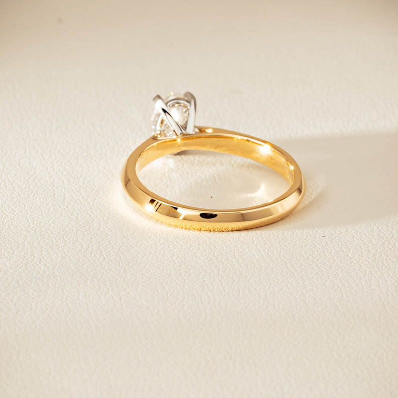 18ct Yellow Gold .81ct Oval Cut Diamond Venetian Ring - Ring - Walker & Hall