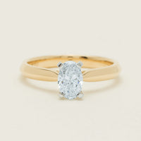 18ct Yellow Gold .81ct Oval Cut Diamond Venetian Ring - Ring - Walker & Hall