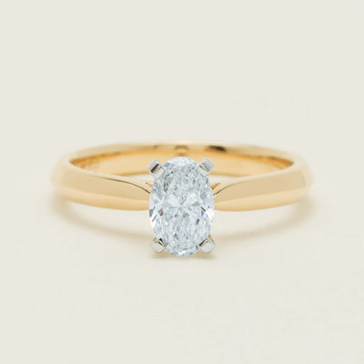 18ct Yellow Gold .81ct Oval Cut Diamond Venetian Ring - Ring - Walker & Hall