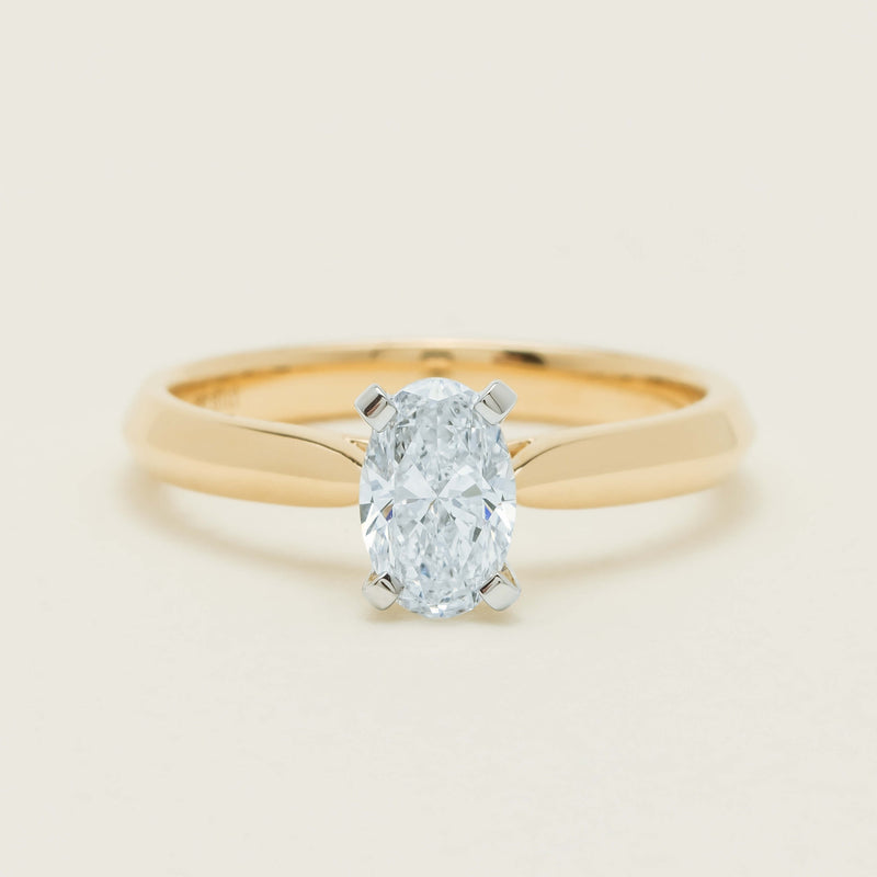 18ct Yellow Gold .81ct Oval Cut Diamond Venetian Ring - Ring - Walker & Hall