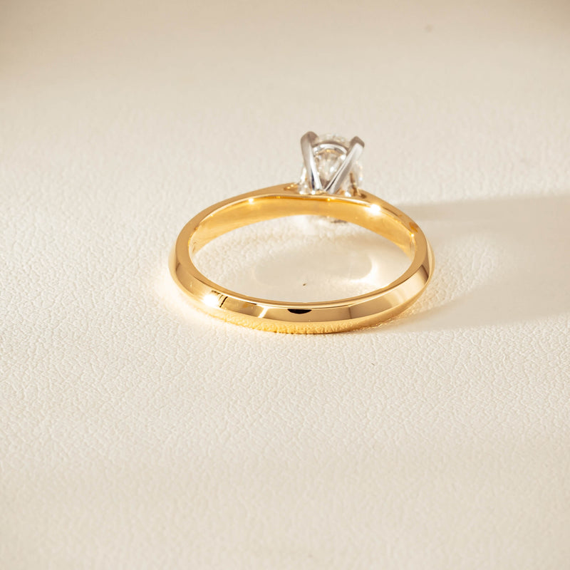 18ct Yellow Gold .81ct Oval Cut Diamond Venetian Ring - Ring - Walker & Hall