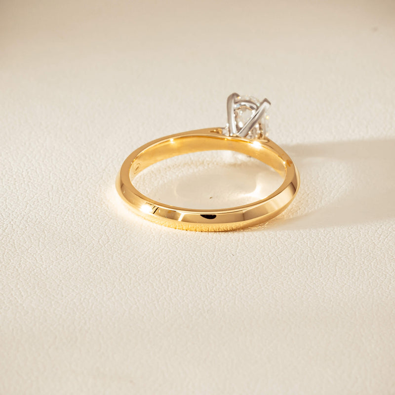 18ct Yellow Gold .81ct Oval Cut Diamond Venetian Ring - Ring - Walker & Hall