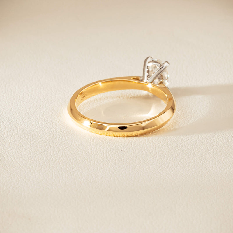 18ct Yellow Gold .81ct Oval Cut Diamond Venetian Ring - Ring - Walker & Hall