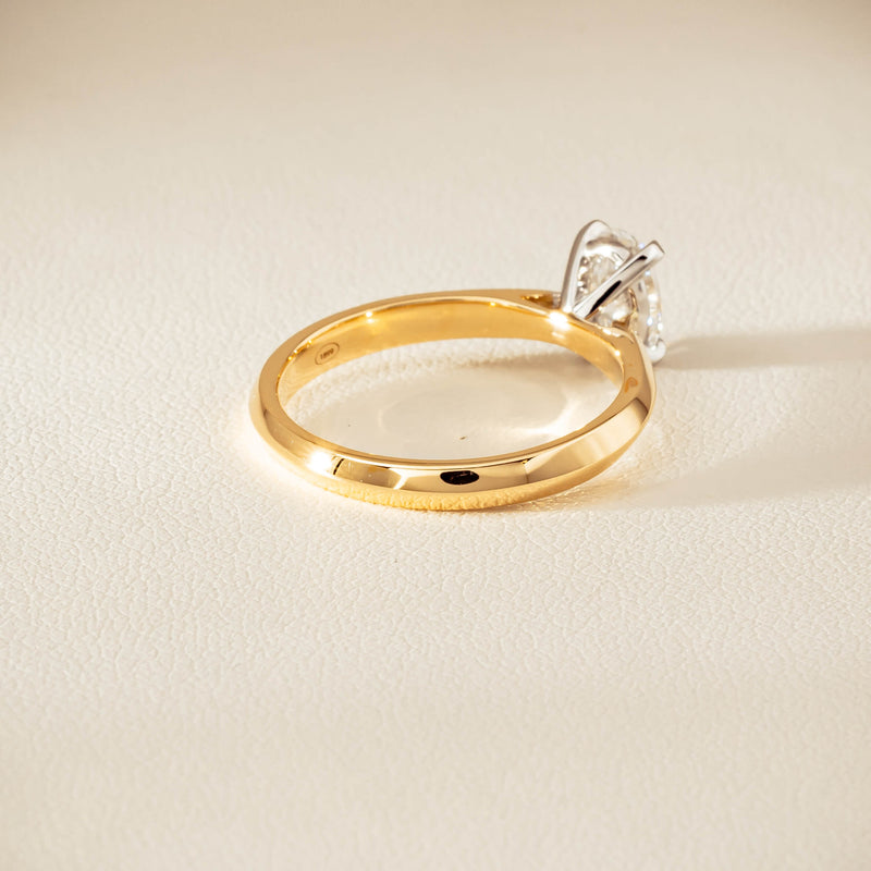 18ct Yellow Gold .81ct Oval Cut Diamond Venetian Ring - Ring - Walker & Hall