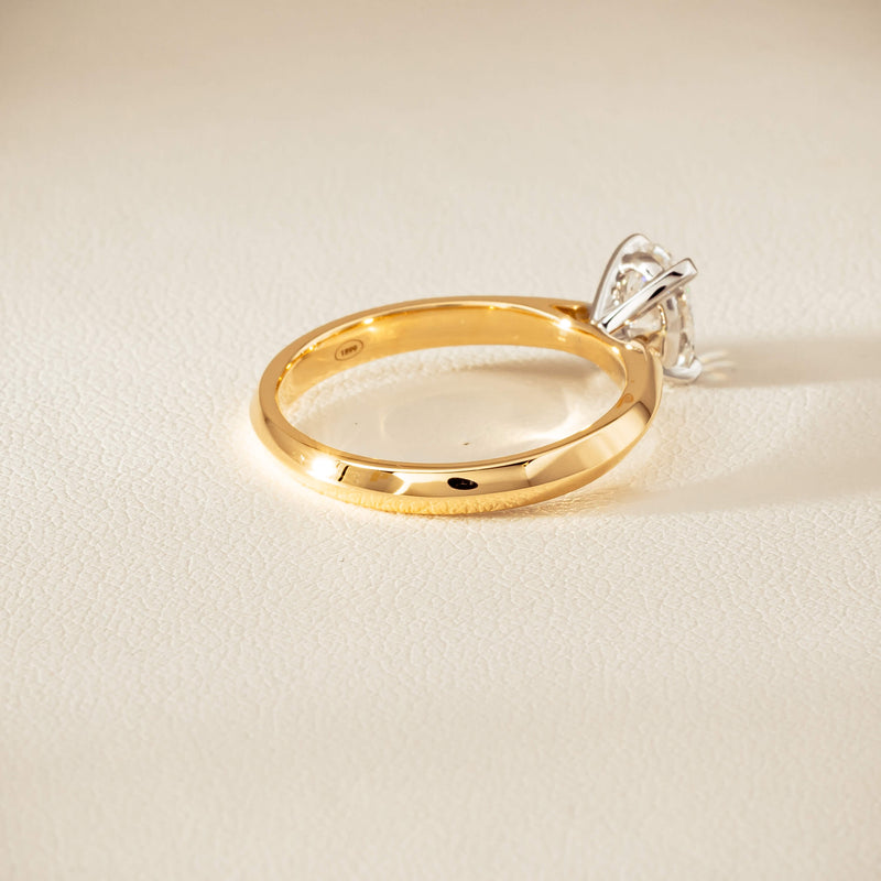 18ct Yellow Gold .81ct Oval Cut Diamond Venetian Ring - Ring - Walker & Hall