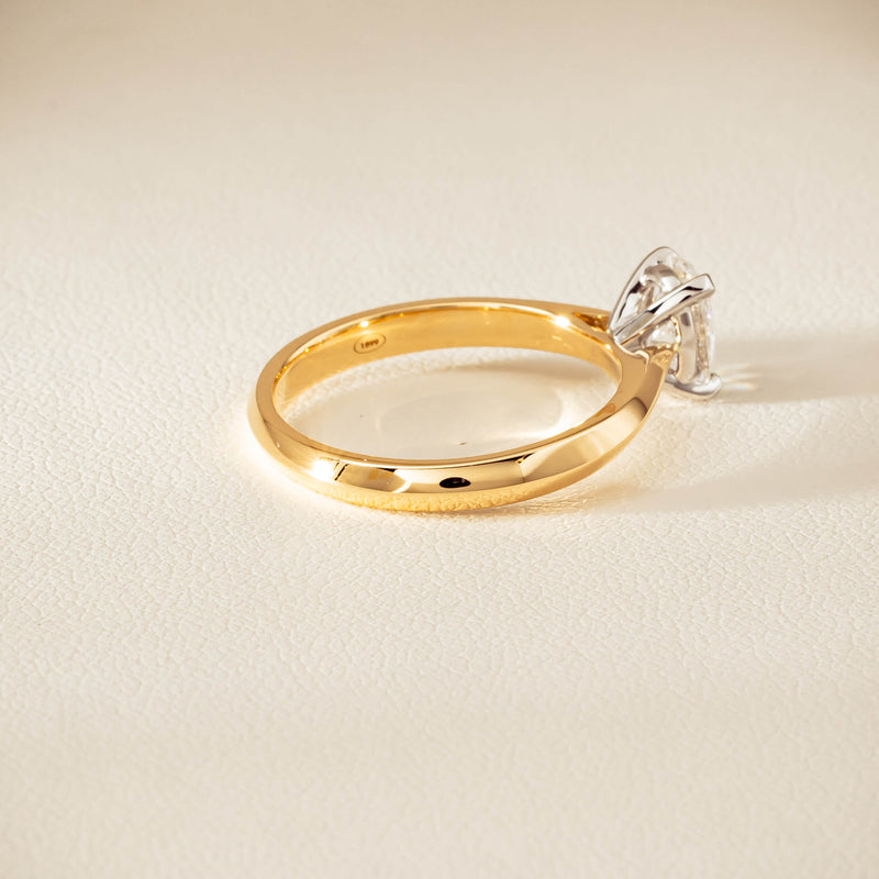 18ct Yellow Gold .81ct Oval Cut Diamond Venetian Ring - Ring - Walker & Hall