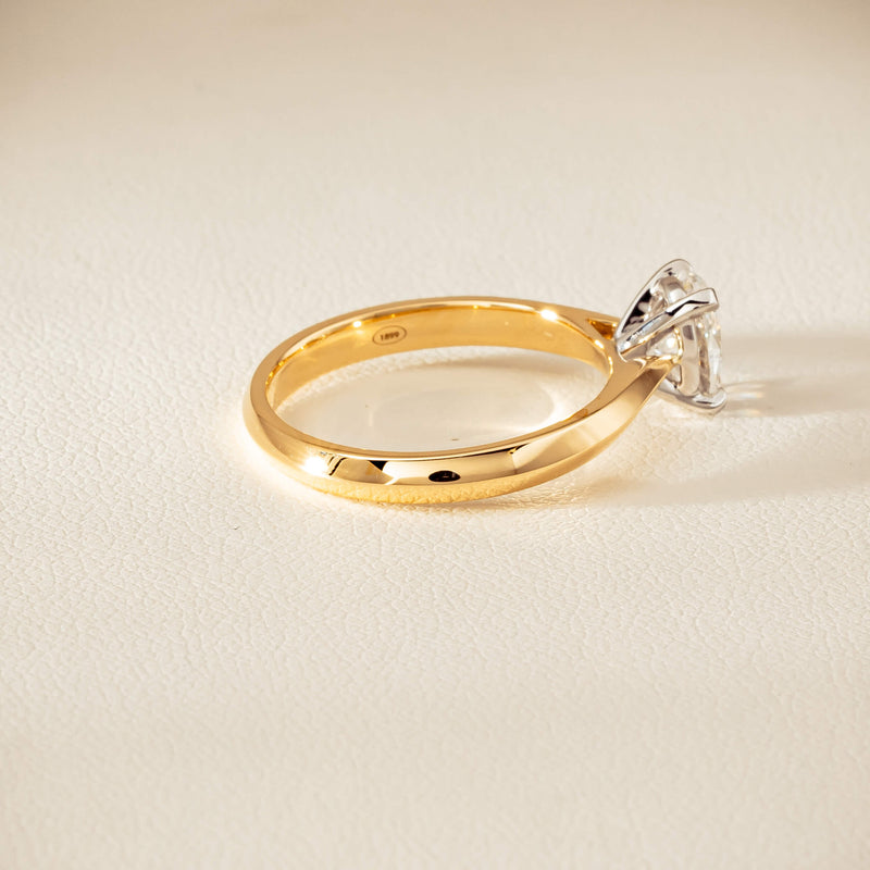 18ct Yellow Gold .81ct Oval Cut Diamond Venetian Ring - Ring - Walker & Hall