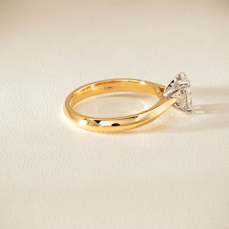 18ct Yellow Gold .81ct Oval Cut Diamond Venetian Ring - Ring - Walker & Hall