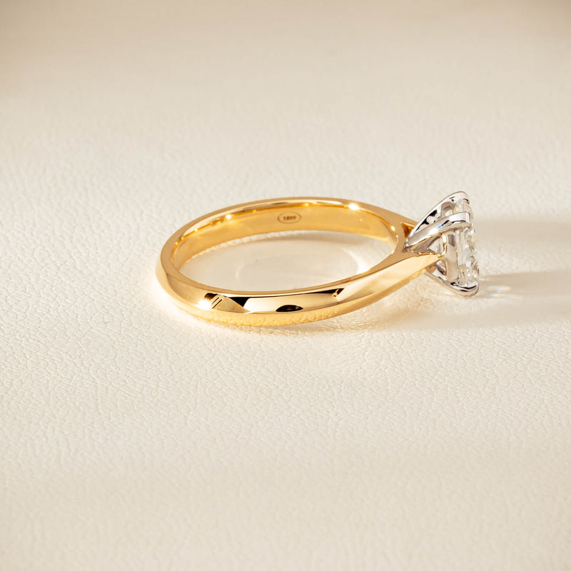18ct Yellow Gold .81ct Oval Cut Diamond Venetian Ring - Ring - Walker & Hall