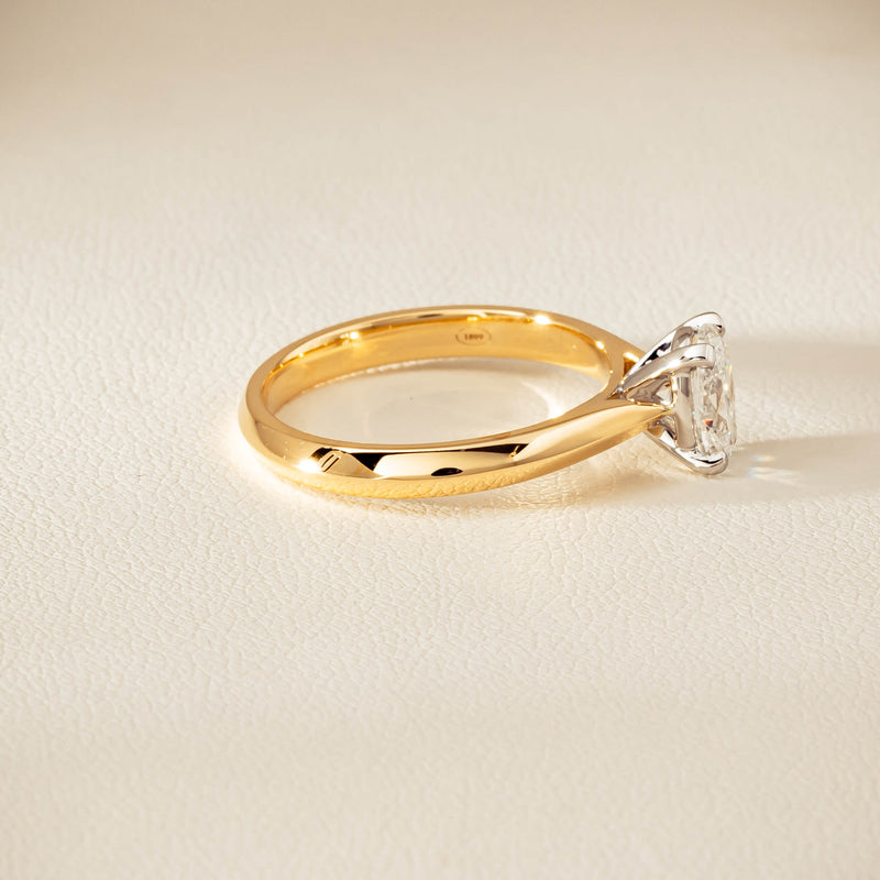 18ct Yellow Gold .81ct Oval Cut Diamond Venetian Ring - Ring - Walker & Hall