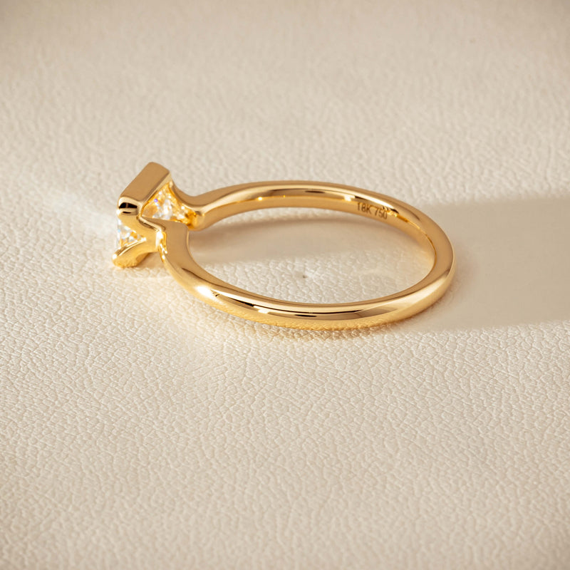 18ct Yellow Gold .70ct Emerald-Cut Diamond Elle Ring - Ring - Walker & Hall