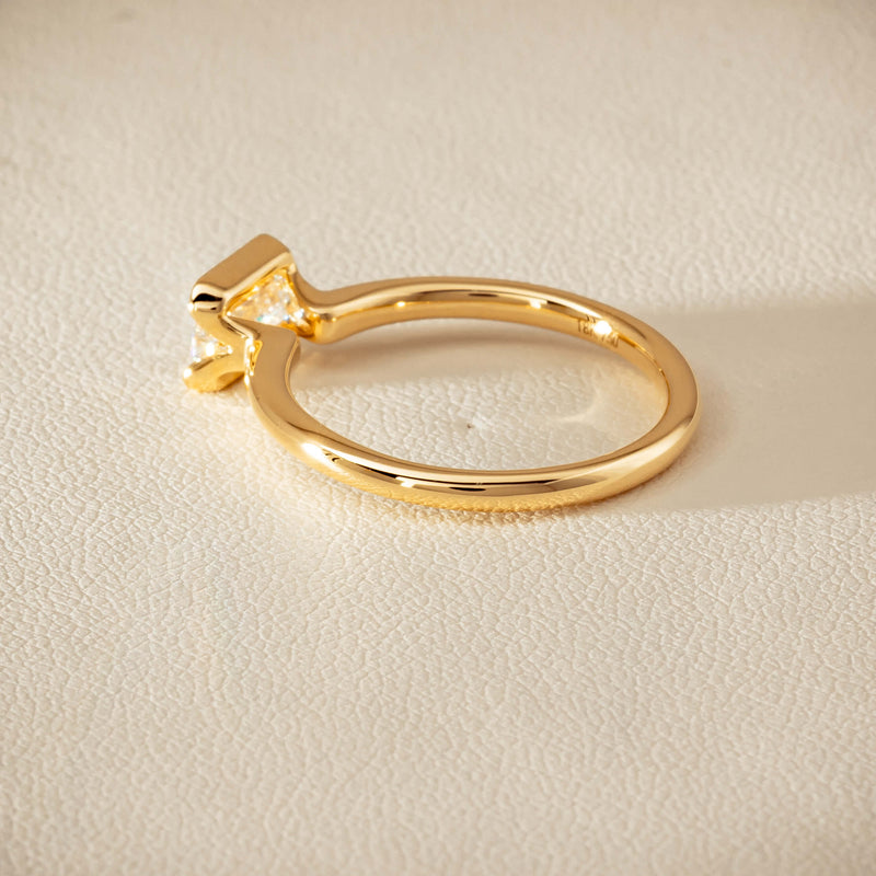 18ct Yellow Gold .70ct Emerald-Cut Diamond Elle Ring - Ring - Walker & Hall