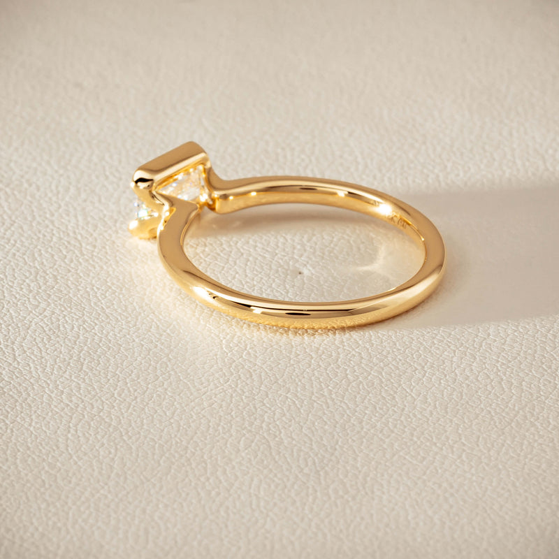 18ct Yellow Gold .70ct Emerald-Cut Diamond Elle Ring - Ring - Walker & Hall