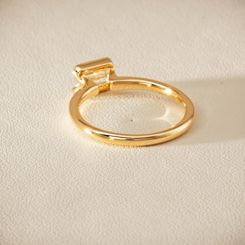 18ct Yellow Gold .70ct Emerald-Cut Diamond Elle Ring - Ring - Walker & Hall