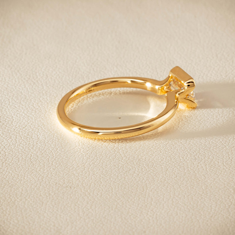 18ct Yellow Gold .70ct Emerald-Cut Diamond Elle Ring - Ring - Walker & Hall