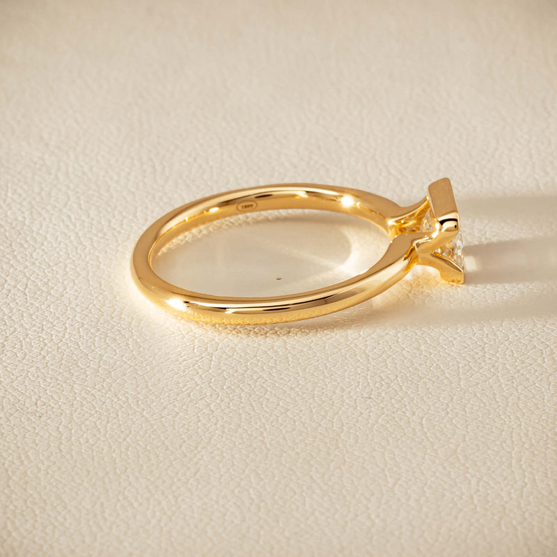 18ct Yellow Gold .70ct Emerald-Cut Diamond Elle Ring - Ring - Walker & Hall