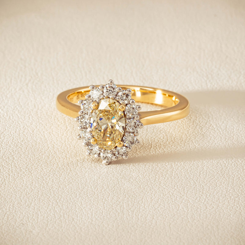 18ct Yellow Gold 1.01ct Fancy Oval Diamond Belle Ring - Ring - Walker & Hall
