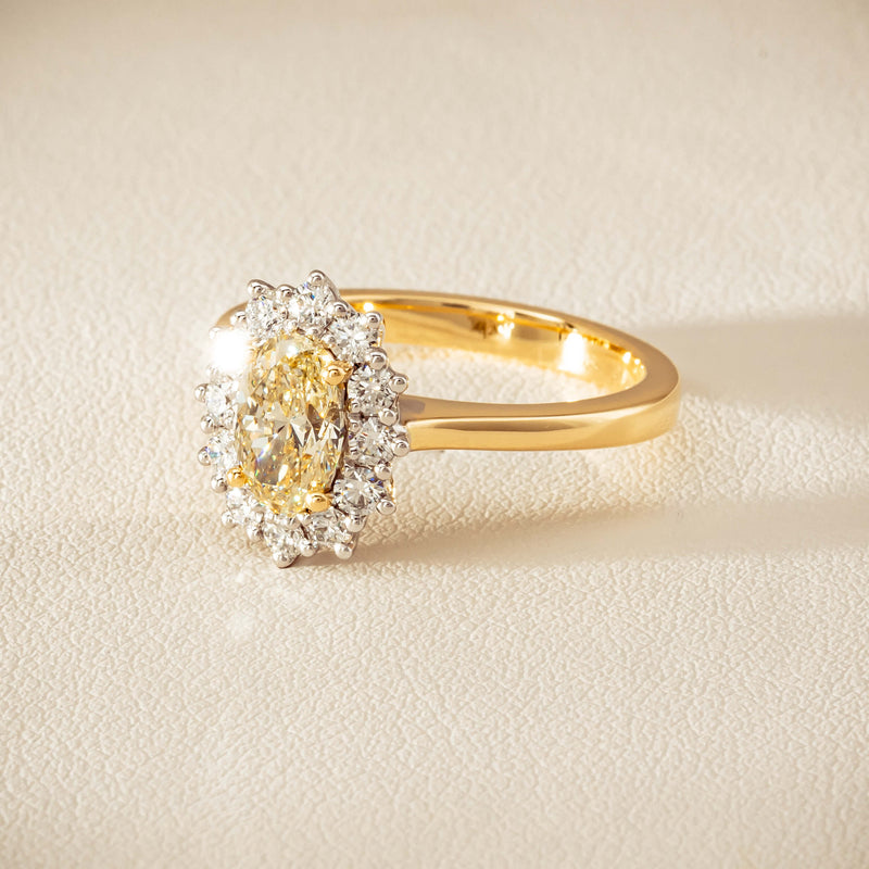18ct Yellow Gold 1.01ct Fancy Oval Diamond Belle Ring - Ring - Walker & Hall