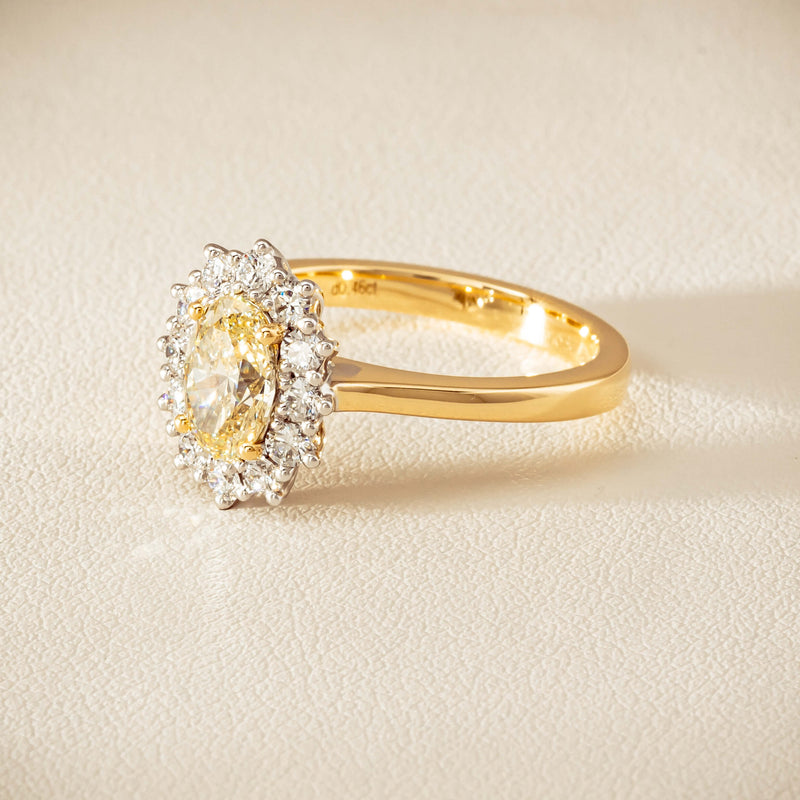 18ct Yellow Gold 1.01ct Fancy Oval Diamond Belle Ring - Ring - Walker & Hall
