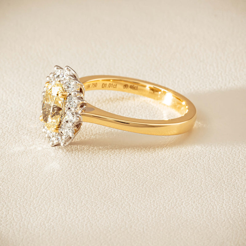 18ct Yellow Gold 1.01ct Fancy Oval Diamond Belle Ring - Ring - Walker & Hall