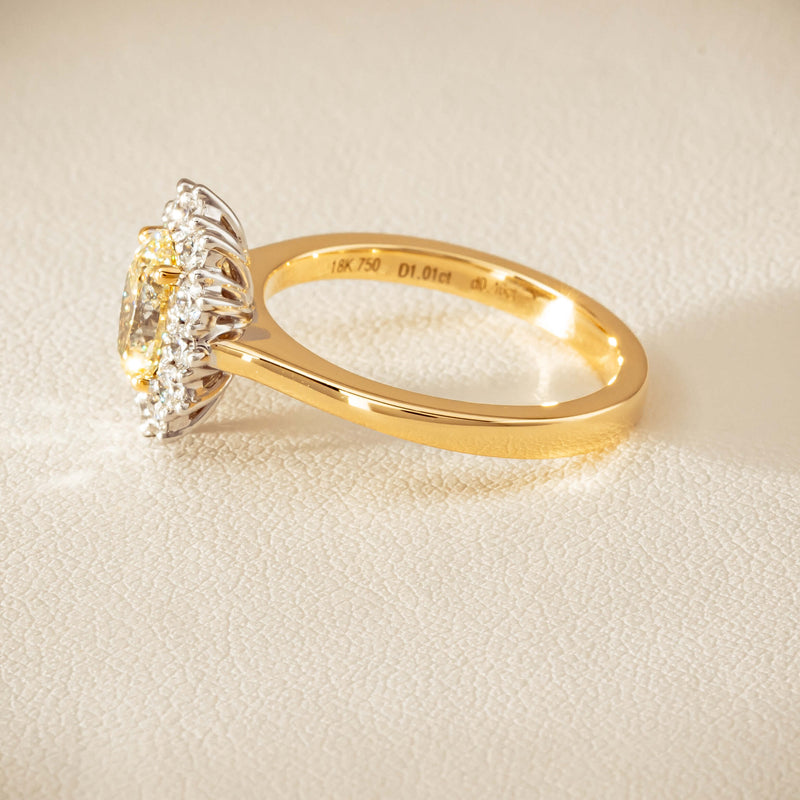 18ct Yellow Gold 1.01ct Fancy Oval Diamond Belle Ring - Ring - Walker & Hall