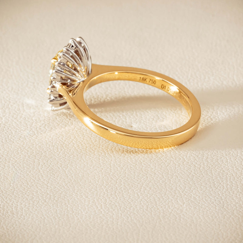 18ct Yellow Gold 1.01ct Fancy Oval Diamond Belle Ring - Ring - Walker & Hall