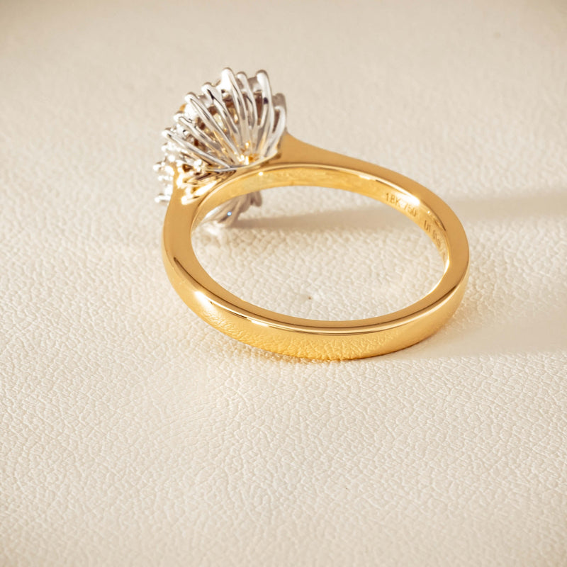 18ct Yellow Gold 1.01ct Fancy Oval Diamond Belle Ring - Ring - Walker & Hall