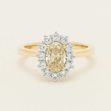 18ct Yellow Gold 1.01ct Fancy Oval Diamond Belle Ring - Ring - Walker & Hall