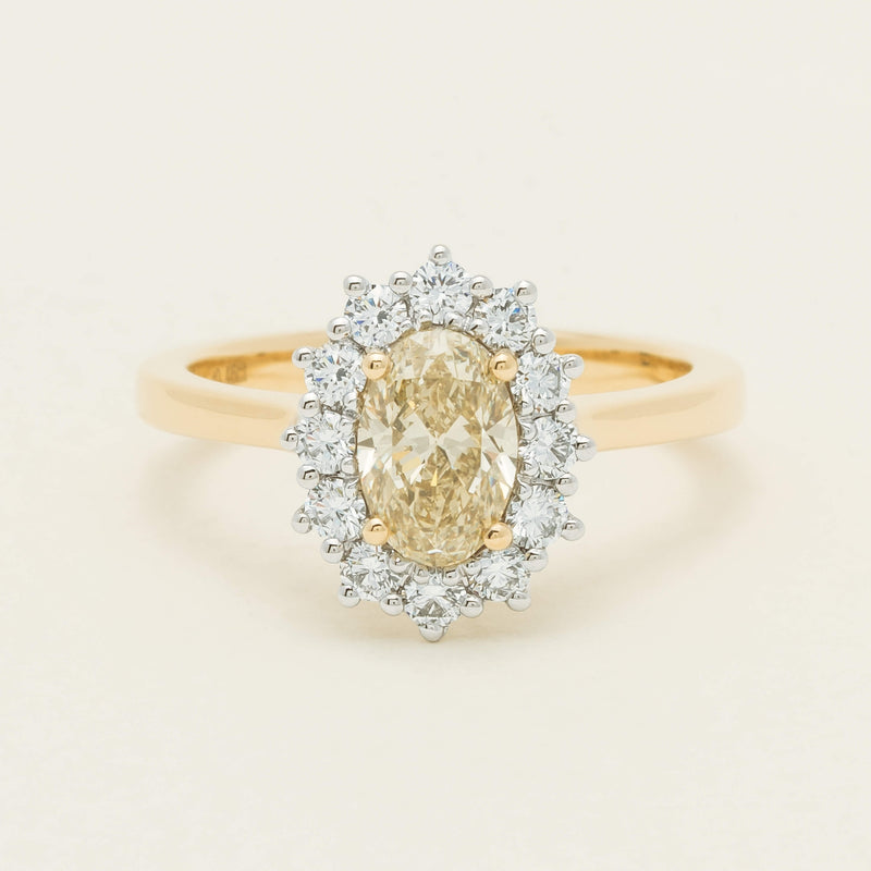 18ct Yellow Gold 1.01ct Fancy Oval Diamond Belle Ring - Ring - Walker & Hall