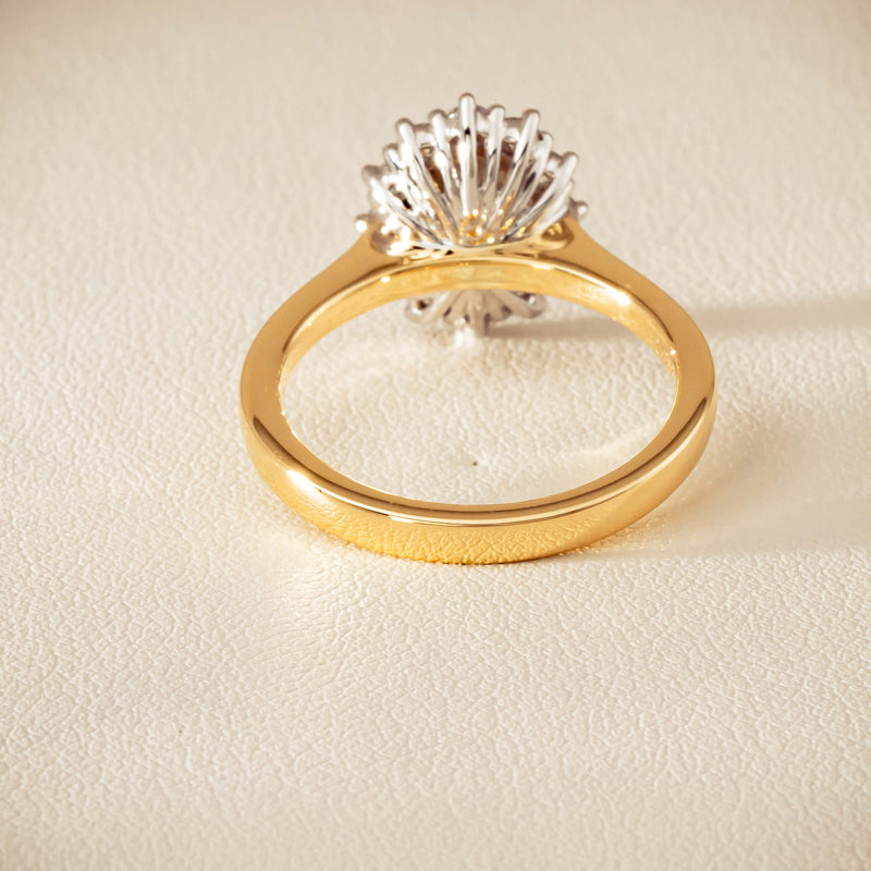 18ct Yellow Gold 1.01ct Fancy Oval Diamond Belle Ring - Ring - Walker & Hall