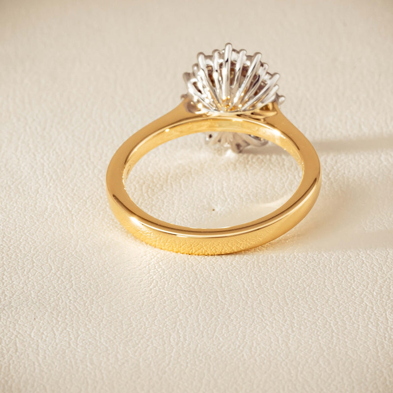 18ct Yellow Gold 1.01ct Fancy Oval Diamond Belle Ring - Ring - Walker & Hall