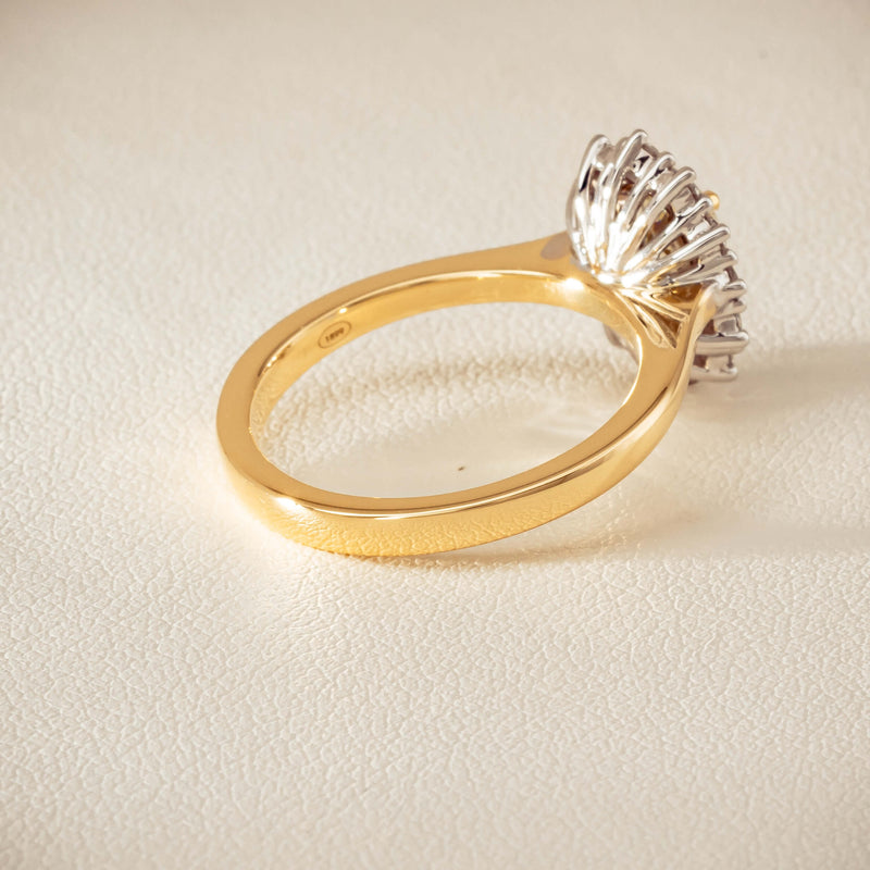 18ct Yellow Gold 1.01ct Fancy Oval Diamond Belle Ring - Ring - Walker & Hall