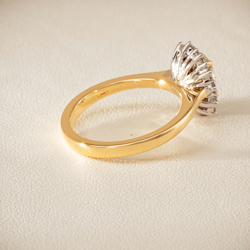18ct Yellow Gold 1.01ct Fancy Oval Diamond Belle Ring - Ring - Walker & Hall