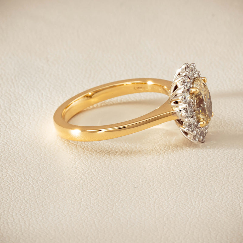 18ct Yellow Gold 1.01ct Fancy Oval Diamond Belle Ring - Ring - Walker & Hall