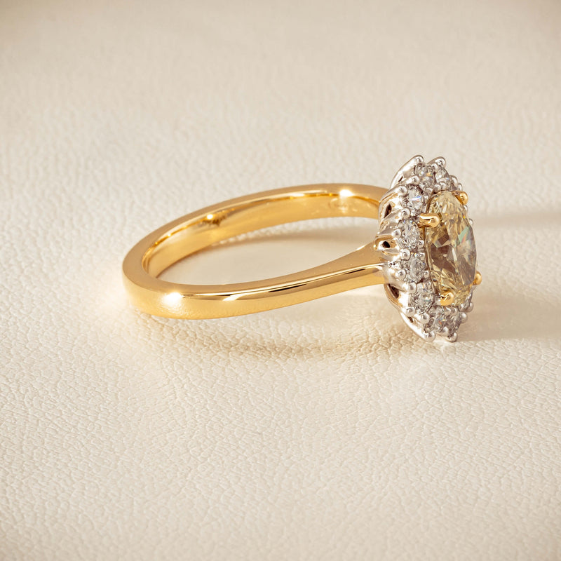 18ct Yellow Gold 1.01ct Fancy Oval Diamond Belle Ring - Ring - Walker & Hall
