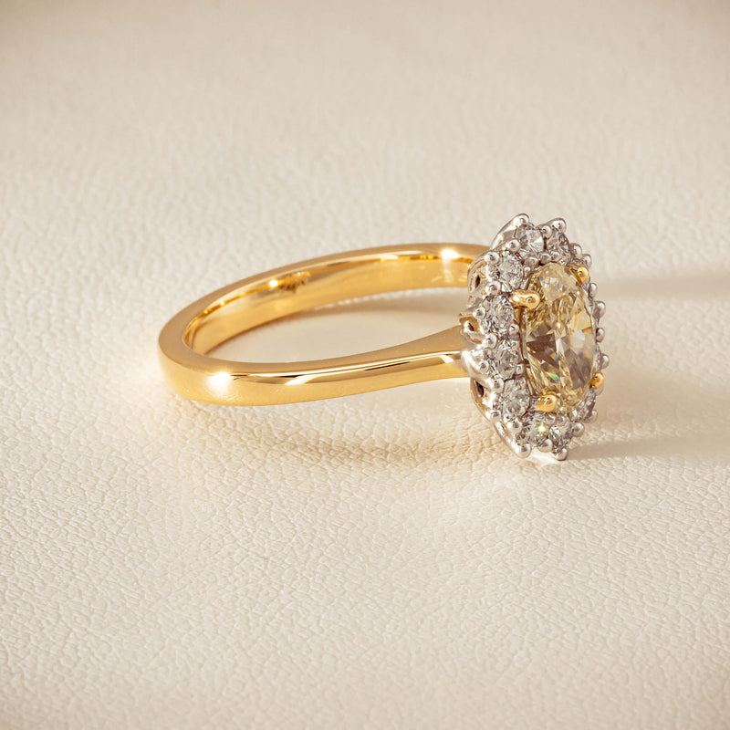 18ct Yellow Gold 1.01ct Fancy Oval Diamond Belle Ring - Ring - Walker & Hall
