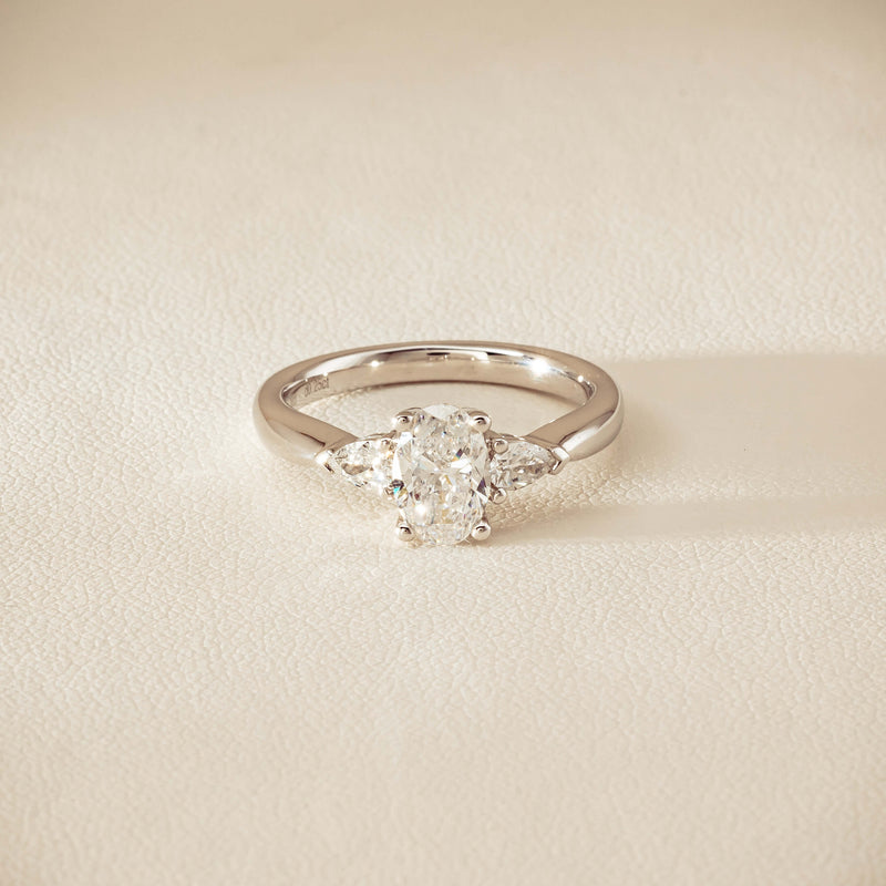 18ct White Gold 1.00ct Oval Diamond Ayla Ring - Ring - Walker & Hall