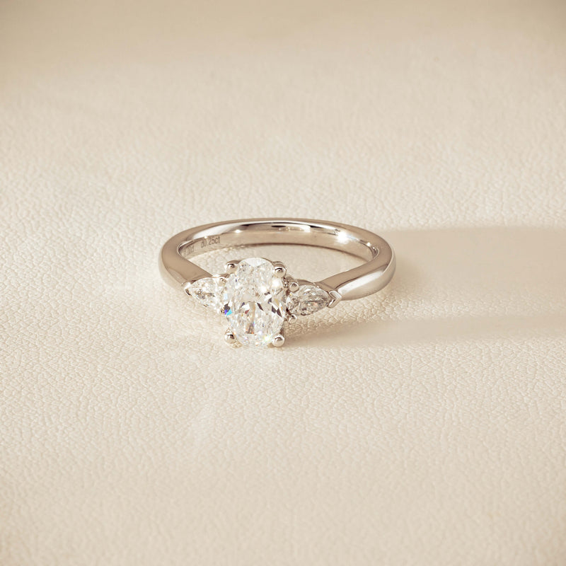 18ct White Gold 1.00ct Oval Diamond Ayla Ring - Ring - Walker & Hall