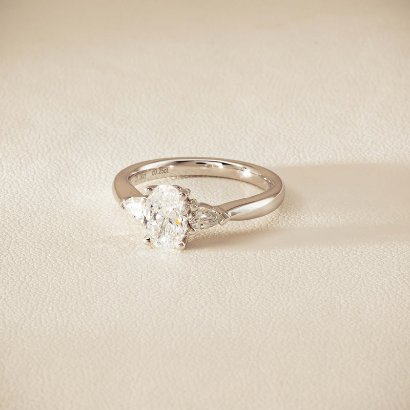 18ct White Gold 1.00ct Oval Diamond Ayla Ring - Ring - Walker & Hall