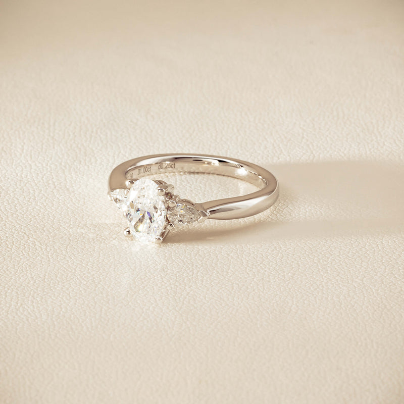18ct White Gold 1.00ct Oval Diamond Ayla Ring - Ring - Walker & Hall