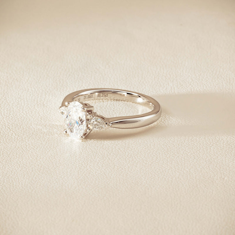 18ct White Gold 1.00ct Oval Diamond Ayla Ring - Ring - Walker & Hall