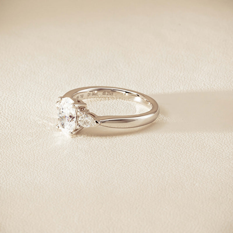 18ct White Gold 1.00ct Oval Diamond Ayla Ring - Ring - Walker & Hall