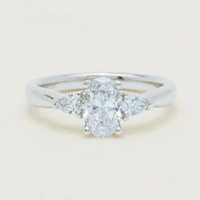 18ct White Gold 1.00ct Oval Diamond Ayla Ring - Ring - Walker & Hall