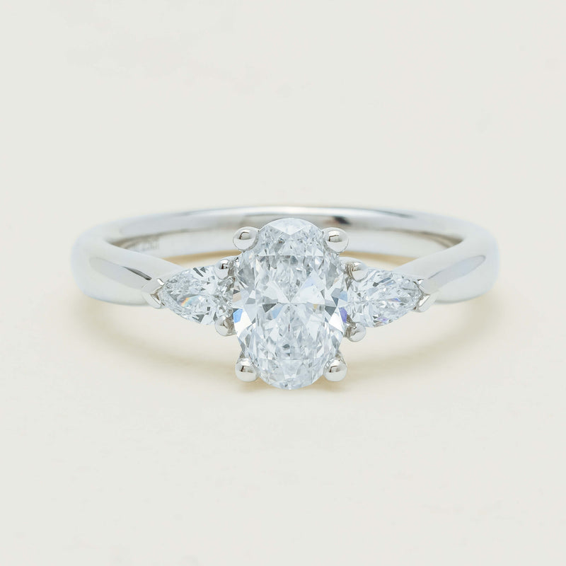 18ct White Gold 1.00ct Oval Diamond Ayla Ring - Ring - Walker & Hall