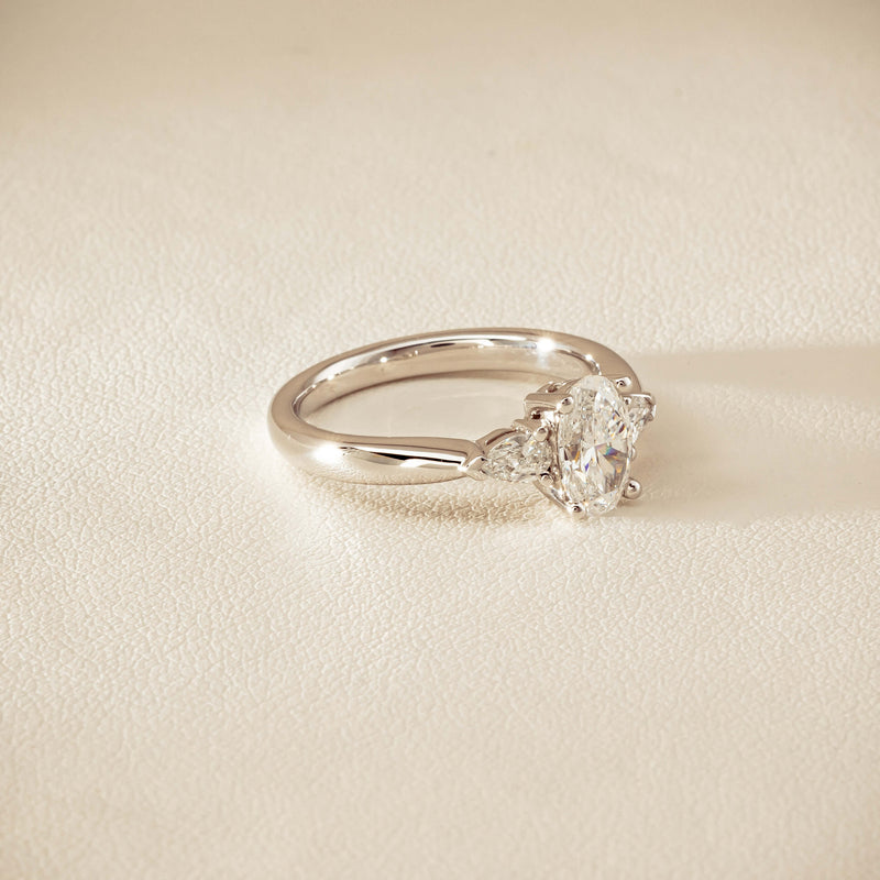 18ct White Gold 1.00ct Oval Diamond Ayla Ring - Ring - Walker & Hall